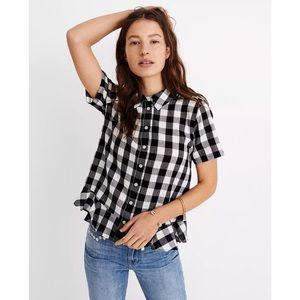 Madewell | Peplum Button-Down Shirt in Gingham
